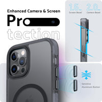 1 x Brand New DASFOND for iPhone 12 12 Pro case, Compatible with MagSafe Magnetic mobile phone case, transparent matte back, thin shockproof stripe protective case, black - RRP €11.15