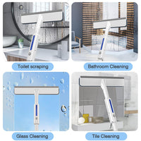 1 x RAW Customer Returns 3-in-1 window cleaning wiper, window cleaning set, professional window cleaning set, extendable 30 cm board 1.45 m extension rod 1 felt cloth cleaning blade, window wiper set for shower and glass doors - RRP €32.99