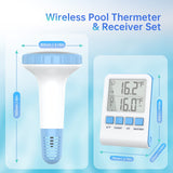 1 x RAW Customer Returns Wireless Pool Thermometer, WiFi Floating Pool Thermometer with Indoor Temperature Humidity Monitor, Digital Pond Thermometer Underwater IP67 Waterproof for Swimming Pools, Bathtubs, Fish Tanks - RRP €40.99