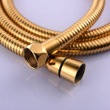 1 x RAW Customer Returns CIENCIA 2m 78-inch Anti-Kink Flexible Gold Shower Hose Stainless Steel with Solid Brass Connector FHA019J - RRP €19.82