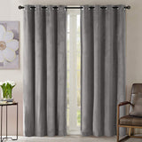 1 x Brand New OMMATO Blackout Curtain Velvet Curtains with Eyelets 2 Pieces Thermal Curtain Eyelet Curtain Heavy Blackout Curtains for Bedroom Living Room 132 x 285 cm Dark Gray - RRP €60.49