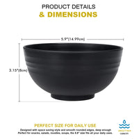 1 x RAW Customer Returns Greentainer 24 OZ bowl cereal bowls salad bowls set of 4 710ml Fruit bowl, soup bowl for children and adults Lightweight shatterproof Dishwasher and microwave safe Black - RRP €19.99