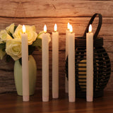 1 x RAW Customer Returns Eldnacele LED stick candles with timer function, flickering flame LED real wax candles with remote control, stick candles white 6 pieces 2 x 25CM for Christmas decoration, room decoration, wedding and party - RRP €27.17