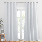 1 x RAW Customer Returns PONY DANCE thermal curtain with eyelets, white opaque curtains, living room, modern set of 2, H 245 x W 140 cm, blackout curtains, eyelets over curtains, grey-white - RRP €39.46