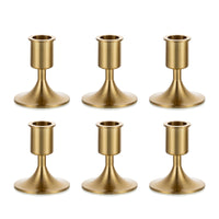 1 x RAW Customer Returns Romadedi candlestick candle holder gold taper candles - set of 6 candle stands decoration Christmas metal for tapered candles iron vintage retro for wedding Thanksgiving Advent table decoration - RRP €30.1