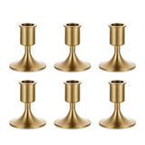 1 x RAW Customer Returns Romadedi candlestick candle holder gold taper candles - set of 6 candle stands decoration Christmas metal for tapered candles iron vintage retro for wedding Thanksgiving Advent table decoration - RRP €30.1