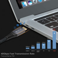 1 x RAW Customer Returns USB 4 USB-C Cable Compatible with Thunderbolt 4 Thunderbolt 3 8K 30Hz 5K 60Hz 4K 120Hz Video 40Gbps Data Rate 20V 5A 100W Fast Charging for Phones, Tablets and Laptops 1.8M  - RRP €29.98