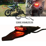 2 x RAW Customer Returns DREAMIZER Motorcycle Dirt Bike Fender Rear Light, Motocross LED Rear Brake Light with Bracket for Off-Road SMR 690 CR EXC WRF 250 450 125SX XR DRZ KLX KMX WR125 - RRP €42.64