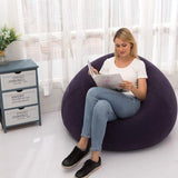 1 x RAW Customer Returns LONEEDY Inflatable Chair Sofa, Inflatable Seat Gaming Lounger, Indoor Outdoor Camping Garden Stylish Soft Plush Fabric for Adults Kids Single Ball Blue  - RRP €28.26