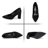 1 x RAW Customer Returns Women s pumps with heels Elegant women s pumps with high block heels Wedding pumps Suede black 38 - RRP €60.0