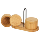 1 x RAW Customer Returns 2 Pcs Salt Container With Lid, Tray And Spoon, Bamboo Salt Jar, Salt Barrel With Magnetic Swivel Lid For Herbs Or Spices Salt Cellar 237 ml - RRP €26.21