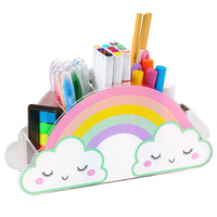 2 x RAW Customer Returns MeCids Pencil Holder for Desk, Acrylic Pen Holder Rainbow Supply Caddy for Home Office Desktop Storage Stationery Accessories Organizer - RRP €32.26