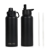 1 x RAW Customer Returns CALIYO thermos bottle, drinking bottle stainless steel high capacity, thermos bottles direct drinking type straw type, water bottle stainless steel insulated bottle keep warm for 6-12 hours, thermos flask 950ML 1150ML - RRP €20.16