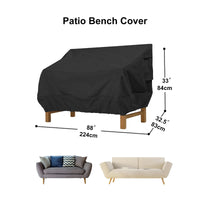 1 x RAW Customer Returns Donken garden bench cover 4 seater, bench protective cover windproof tarpaulin Oxford cover UV-resistant bench cover for bench garden furniture garden sofa black, 224 x 83 x 84 cm  - RRP €22.18