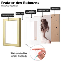 1 x RAW Customer Returns Egofine picture frames 15x20 set of 4, robust wooden composite photo frames with real glass - horizontal or vertical for wall hangings or table decoration, gold - RRP €24.19