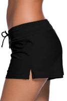 1 x RAW Customer Returns Tmaza Women s Adjustable Drawstring Quick Dry Swim Shorts Size S - 3XL, Black, 40 DE 42 DE - RRP €14.6