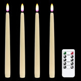 1 x RAW Customer Returns Eldnacele LED stick candles with timer function, 4 electric taper candles with flickering flame and remote control, drip-free table candles 2 x 28 cm for restaurants, weddings and parties - RRP €20.16