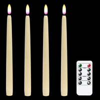 1 x RAW Customer Returns Eldnacele LED stick candles with timer function, 4 electric taper candles, flickering flame candlestick candles with remote control, drip-free table candles, diameter 2 x 28 cm for restaurants, weddings and parties - RRP €20.16