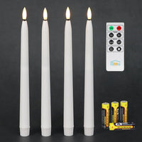 1 x RAW Customer Returns Fanna 4 flameless LED taper candles, table candles, white, smooth wax surface, candlesticks with timer function, remote control and batteries included, H. 28 cm - RRP €17.99