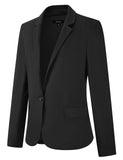 1 x RAW Customer Returns Tapata Blazer Women Long Sleeve Jacket Solid Color Lapel Elegant Business Blazer with Pocket and Buttons, Black, Medium - RRP €42.74