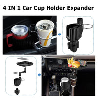 1 x RAW Customer Returns Ruucy Car Cup Holder Table Tray Stretchable, 360 Adjustable Car Table with Cup Holder Cell Phone Holder, Universal Car Multifunctional Table Snack Tray Car Organizer for Car Cup Holder - RRP €24.07