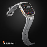 1 x RAW Customer Returns Suitisbest Strap Compatible with Apple Watch Ultra 2 Ultra 49mm, Series 9 8 7 45mm, Series SE 6 5 4 44mm and Series 3 2 1 42mm, Titanium Gray Silver Metal  - RRP €26.94