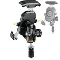 1 x RAW Customer Returns iMESTOU Motorcycle Fork Stem Cell Phone Mount, Anti-Theft Device, 1 Ball Cell Phone Mount with Double Socket Arm Fits RAM B Components 720 Rotatable for 3.5 -6.8 Cell Phones - RRP €36.44