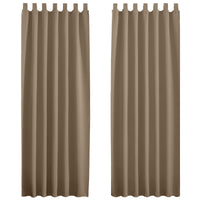 1 x RAW Customer Returns PONY DANCE Tab-top curtain set of 2 H 220 x W 140 cm - thermal curtain, cold protection, opaque curtains, children s room, boy s tab-top curtains, living room, blackout curtain, cappuccino - RRP €25.06