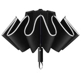 1 x RAW Customer Returns Gimars Automatic Reverse Umbrella Portable Folding Windproof Stormproof Umbrella with Telfon210T Anti UV Coating 10 Reinforced Rods Umbrella for Men Women Travel Car Black - RRP €18.99