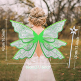 4 x Brand New Goenb Fairy Wings Adult Fairy Wings Children, Fairy Wings Women Adult Winx Club Costume Fairy Wings for Carnival Birthday Halloween Christmas Comic Con Role Play Themed Party Green  - RRP €68.56