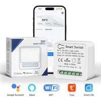 1 x RAW Customer Returns VIPMOON WiFi Switch, 100V-240V Light Switch Relay Module Smart Life Tuya App, 16A 2-Way WiFi Intelligent Switch, Compatible with Google Home Alexa, CE RoHS Certified - RRP €16.13