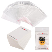 1 x Brand New 100 pieces card display and 100 pieces self-sealing bags, 10.3x7.3cm presentation cards for sale card display for key chains, bracelets, car coasters, jewelry - RRP €20.4