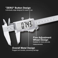 1 x RAW Customer Returns Preciva Digital Caliper, 150 mm 6 inch Electronic Stainless Steel Metric Caliper, Spill Resistant, with Large and Clear LCD Screen More Precise and Spare Battery - RRP €50.0