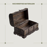 1 x RAW Customer Returns Brynnberg treasure chest with lock 31x18x18cm suitcase chest wooden chest treasure chest vintage look pirate treasure hunt wood solid brown colonial style casket farmer s cash box wooden pirate chest money chest - RRP €46.99