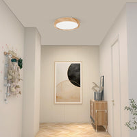 1 x RAW Customer Returns LVL LED Ceiling Light Wood Grain, 12W Small Round, Nordic Ceiling Light Flat for Hallway, Bathroom, Kitchen, Living Room, Porch, Balcony 12W  - RRP €24.99