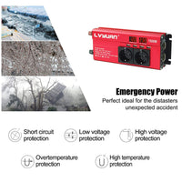 1 x RAW Customer Returns LVYUAN voltage converter 12V 230V 1500W inverter RED - RRP €59.99