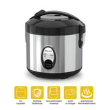 1 x RAW Customer Returns Rice cooker 1 liter for 1-5 people 5 cups of uncooked, 10 cups of cooked rice Stainless steel rice cooker small, keep warm function, multi-cooker steamer, non-stick coating, 400W - RRP €34.27