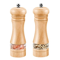 1 x RAW Customer Returns Salt and pepper mill, pepper mill manual salt mill wooden spice mill ceramic grinder set of 2, pepper shaker also as kitchen storage preparation 16.7 cm - RRP €20.99