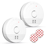 1 x RAW Customer Returns Smoke detector battery replaceable fire alarm with photoelectric sensor smoke detector set with magnetic holder DIN EN14604 - RRP €14.51