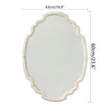 1 x RAW Customer Returns Sintosin Farmhouse Mirror Decorative Wall Mirror Oval 43 x 60 cm, Vintage Mirror Large with Wooden Frame for Living Room, Bedroom, Bathroom, Hallway - RRP €50.41