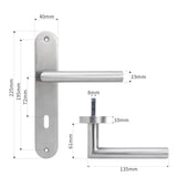 1 x RAW Customer Returns AwmnSrman door handles, interior doors, door handle, door fitting, handle set, room door set, 72 mm BB beard set, set of 3, modern stainless steel, 6 door handles and 6 long plates - RRP €34.98