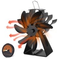 1 x RAW Customer Returns Foreverup fireplace fan with 7 blades, heat-powered stove fan with thermometer, fireplace fan wood stove fan, low noise operation, for wood wood stove fireplace without electricity - RRP €34.27