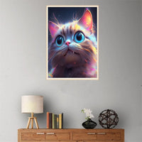 6 x Brand New Diamond Art Painting Kit, Diamond Painting Picture Set, Rhinestone Embroidery Diamond Painting for Adults, Kids, Home, Wall Decor 40x30cm - Colorful Cat - RRP €136.8