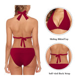 1 x RAW Customer Returns Aidotop Women s Bikini Set Triangle Swimsuit Beach Ties Two Piece Swimwear Bikini Bottoms 32Red1,L - RRP €34.27