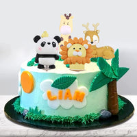 1 x Brand New HGSHUO Cake Decoration Jungle Animals Cupcake Topper Animals Cake Topper Happy Birthday Jungle Cake Decoration Children Birthday Party Cake Decorations 8 Pieces - RRP €19.2