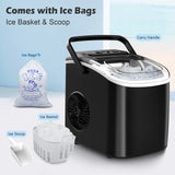 1 x RAW Customer Returns Ice Maker Cube Machine Ice Cube Machine Ice Cube Countertop Ready in 6 Minutes 2L with Ice Scoop and Basket LED Display For Home Bar Black - RRP €98.35