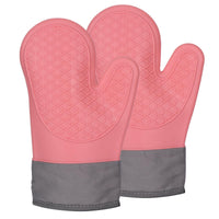 1 x Brand New ALXBSONE Oven Gloves Pot Holders Set of 2 Anti-Slip Heat Resistant Silicone Baking Gloves Red  - RRP €20.4