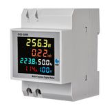 1 x RAW Customer Returns Electricity meter DIN rail AC meter Digital energy meter Multifunction current meter 6 in 1 AC40-300V 100A AC meter KWh meter, ammeter voltmeter Din, closed type CT - RRP €23.28