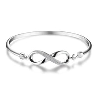 1 x RAW Customer Returns JewelryPalace Infinity Bracelet Women Silver 925, Bangle Infinity Jewelry Set for Women, Bracelets Infinity Sign Girls Mom Bangles with Zirconia for Girlfriend - RRP €45.99