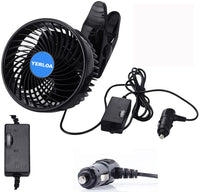 1 x RAW Customer Returns Yerloa 6 Car Fan 12V, Car Fan, 360 Degree Rotatable, Stepless Speed, Fan with Adjustable Clip and Cigarette Lighter Plug for Vehicle, Truck, Motorhome, SUV-2024 Newest - RRP €22.18